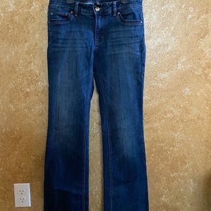 White/black market boot leg jeans